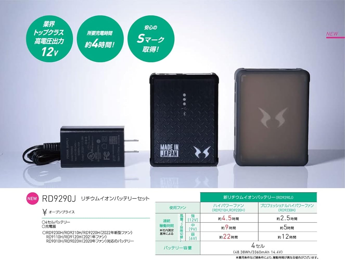 Amazon.co.jp: [ミズノ] 空調ファン バッテリー付き 空調作業服セット